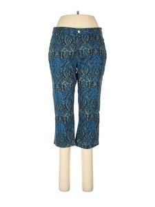Christopher Blue Womens Sz 12 Jeans Teal Dark Wash Skinny Cropped Mid Rise